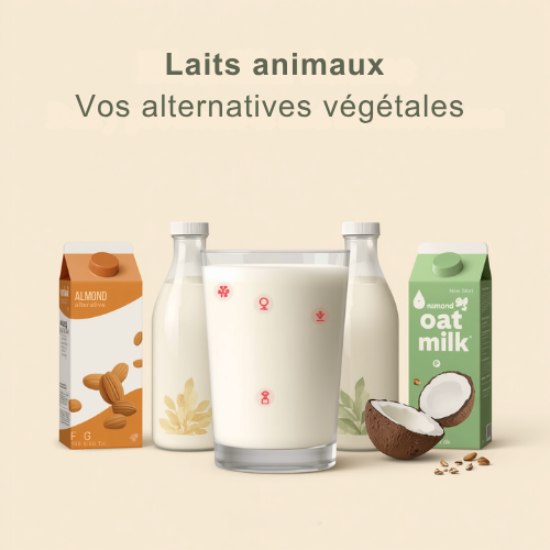 Alternatives au lait de vache ch&egrave;vre brebis laits v&eacute;g&eacute;taux