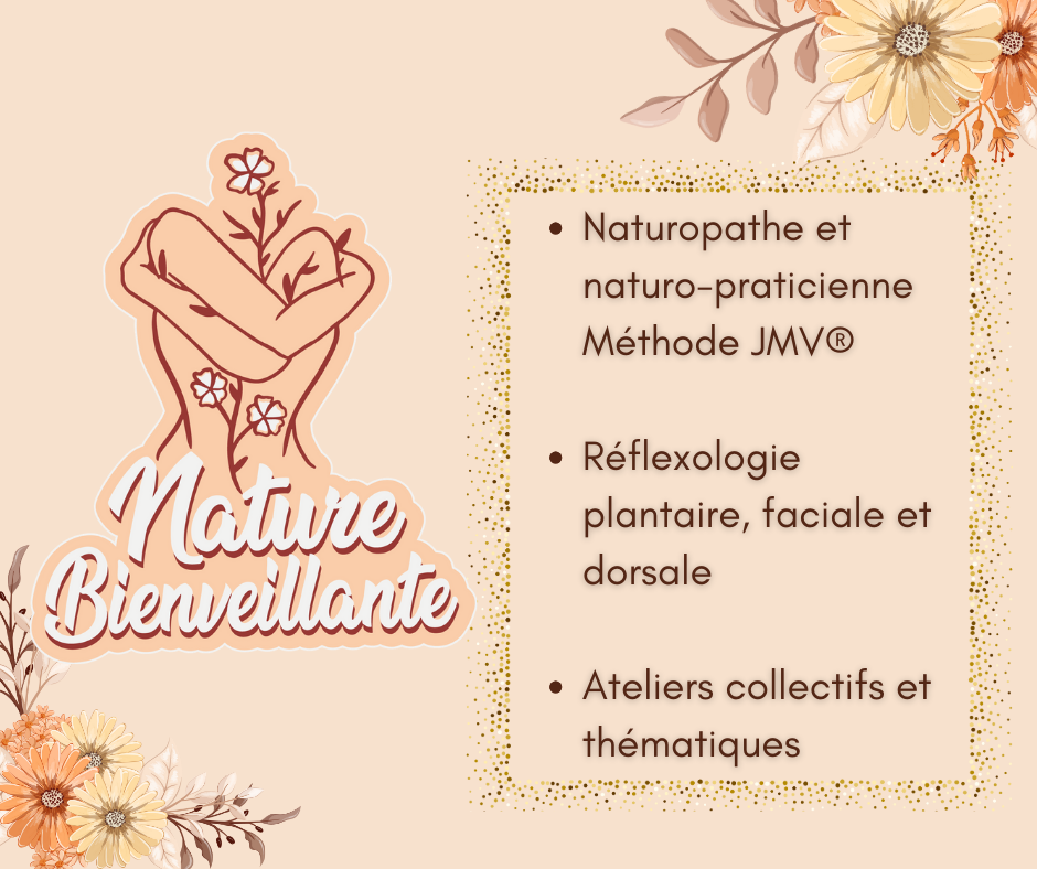 offre Julie Péaud Nature Bienveillante naturopathie méthode JMV réflexologie bien-être vitalité solutions naturelles accompagnement public